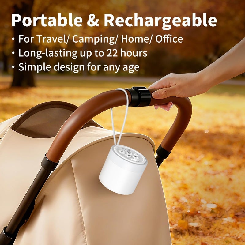 Hushing Sound Machine Mini White Noise Machine with 30 Soothing Sounds 4 Timers Memory Function for Newborn Baby Kids Adults Portable Rechargeable Sleep Brown Noise Machine for Travel Camping Home Office - Image 4